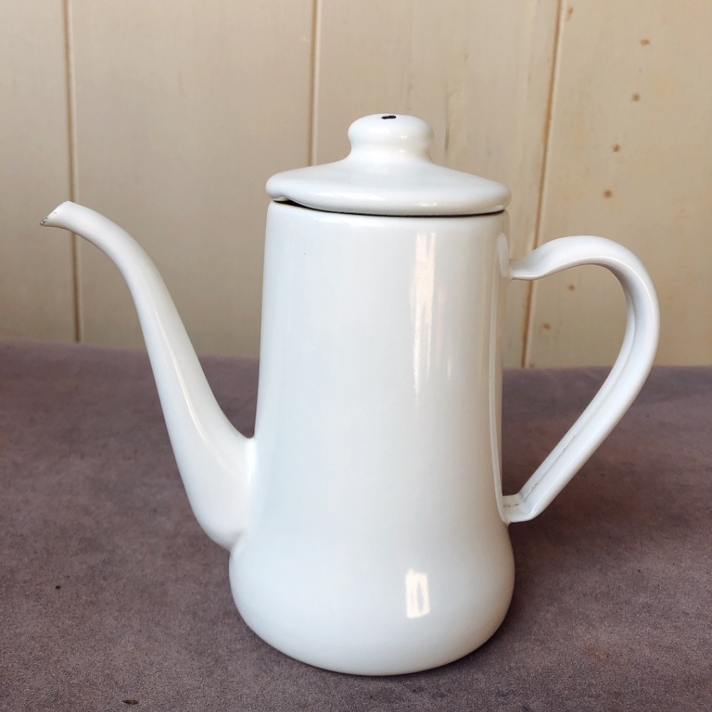 Coffee Tea pot  -Tsuji-Usagi Brand - Slim pot white Noda horo made